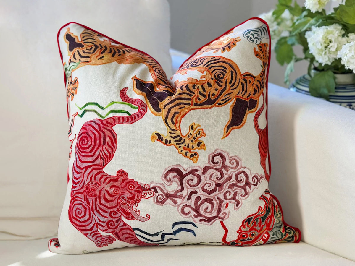 Hamilton Himalaya Tigers Dragon Pillow Cover
