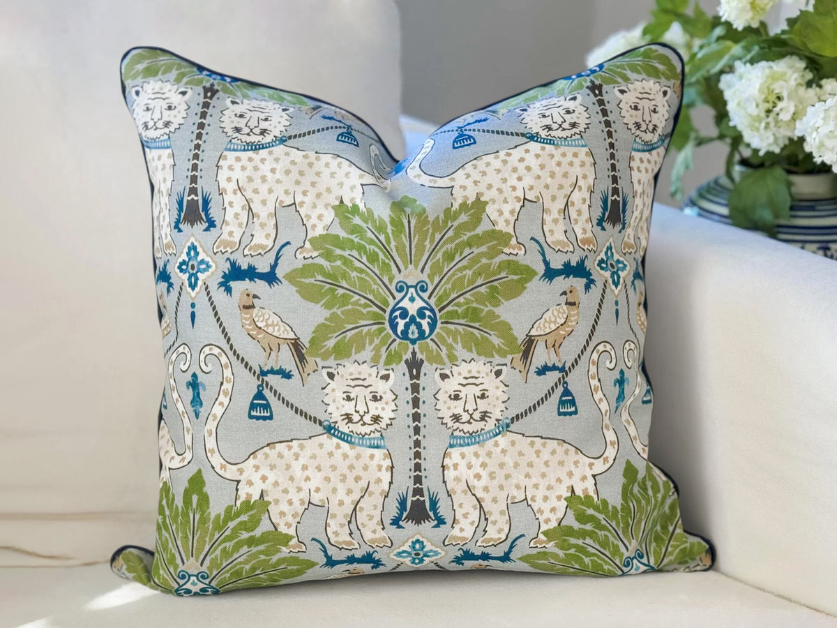 Happy Jaguar Indoor Outdoor Tropical Pillow Cover 