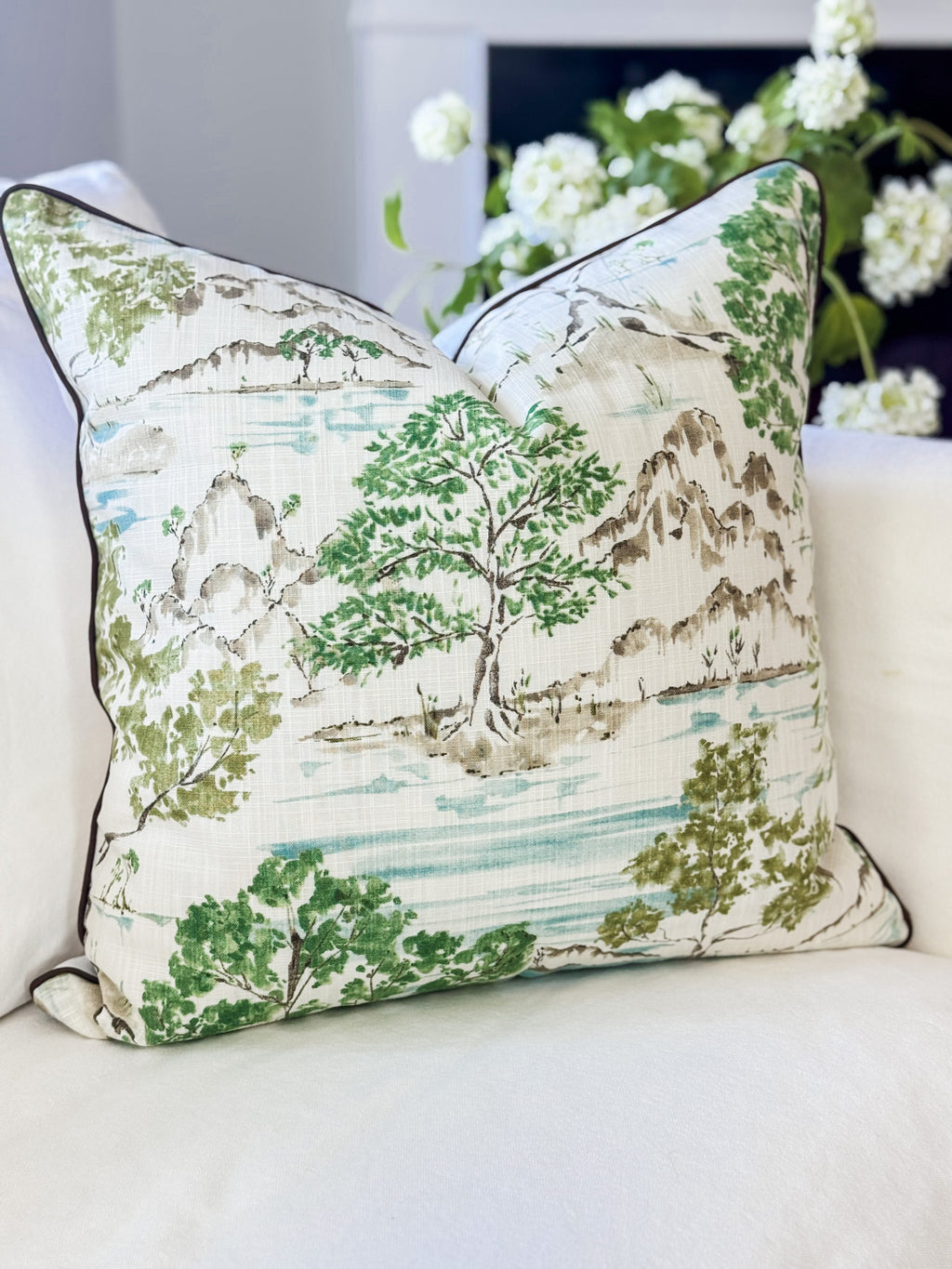 Ballard Glenna Beige Toile Pillow Cover 