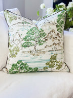 Ballard Glenna Beige Toile Pillow Cover  Center
