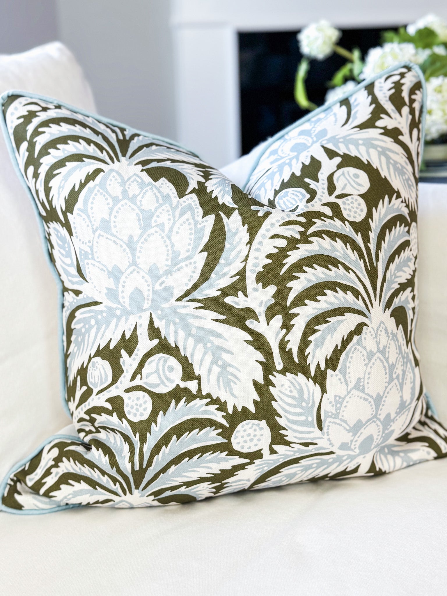 Serena & Lily Grove Artichoke Floral Pillow Cover 