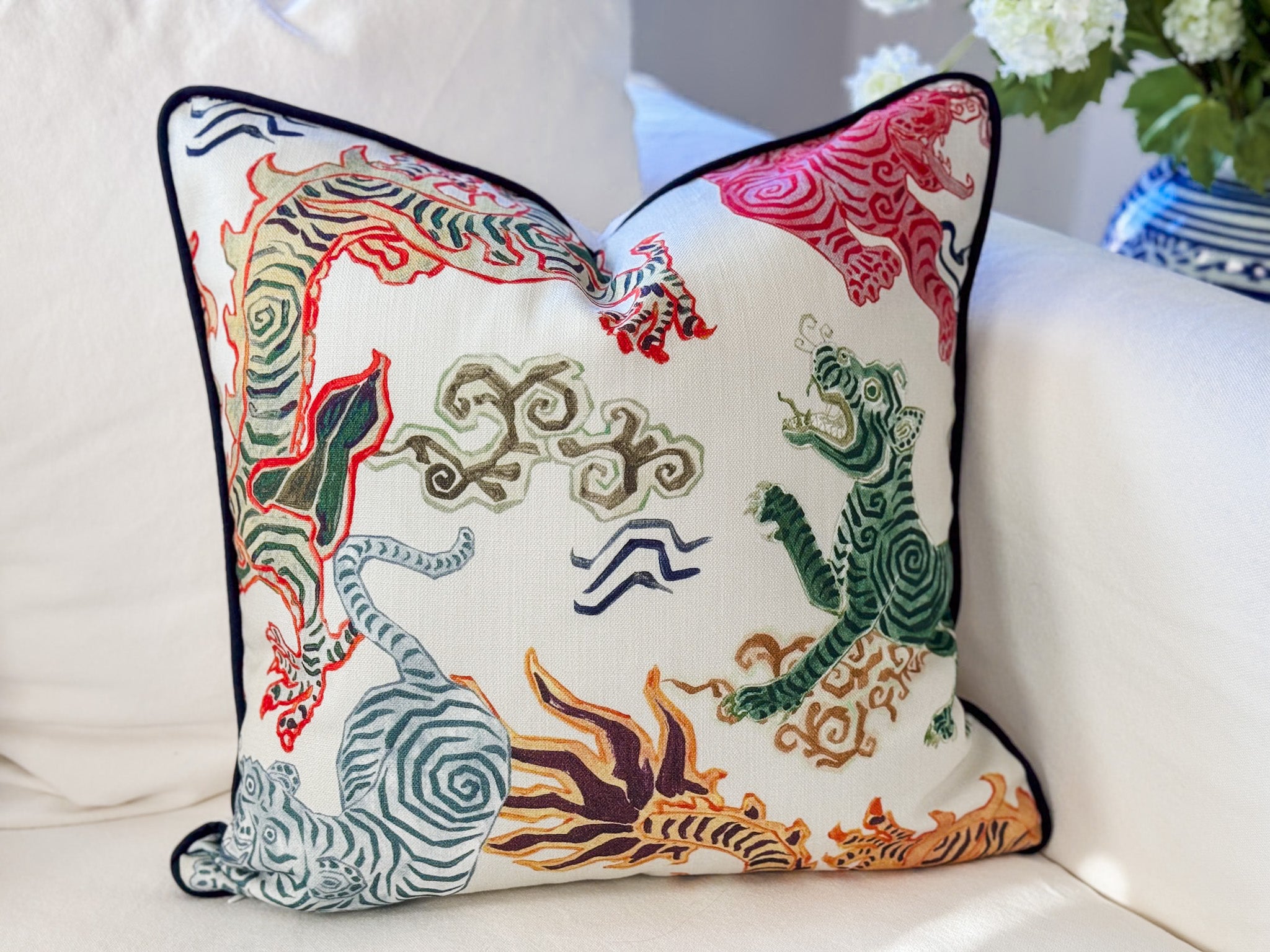 Hamilton Himalaya Tigers Dragon Pillow Cover