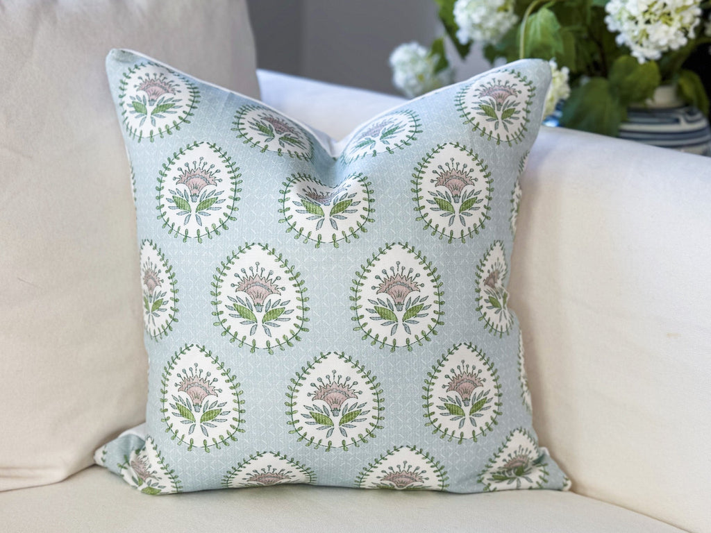 Danika Herrick Daphne Floral Block Print Pillow Cover - Grandmillenial Decor