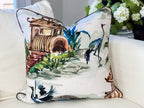 Emperor Palm Pagoda Pillow Cover - Chinoiserie Grandmillennial Decor