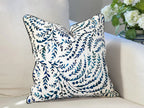 Serena & Lily Navy Priano Floral Pillow Cover - Coastal Grandmillenial Decor