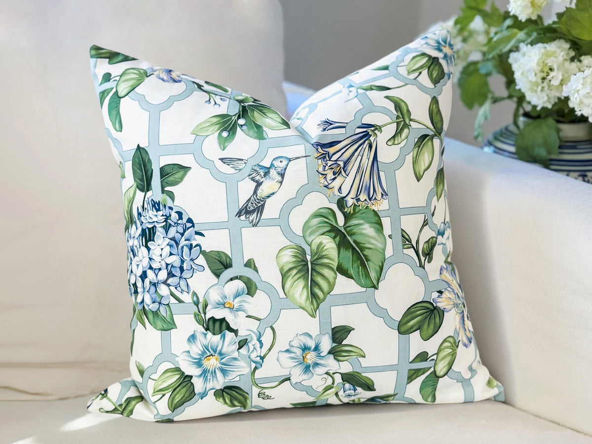 Treillage Serene Sky Floral Pillow Cover