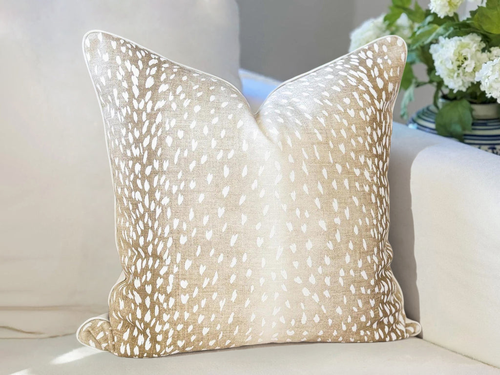 Vern Yip Fawn Beige Antelope Animal Print Pillow Cover