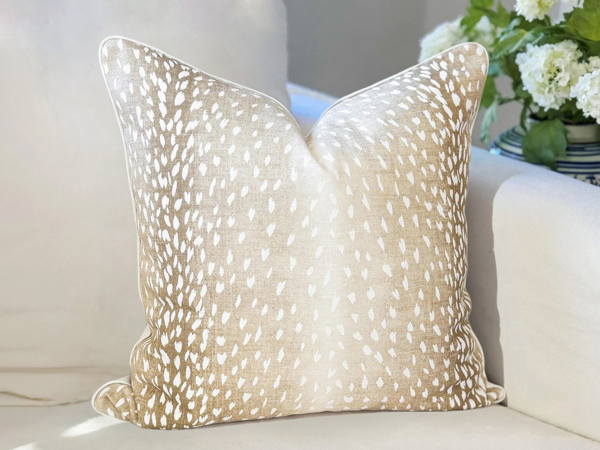 Vern Yip Fawn Beige Antelope Animal Print Pillow Cover