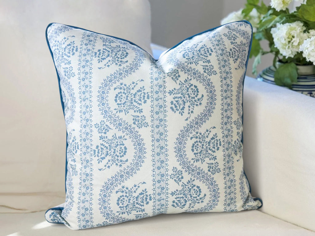 Whitney English Abigail Serpentine Floral Block Print Pillow Cover