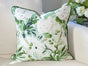 Whitney English British Enigma Green White Floral Pillow Cover
