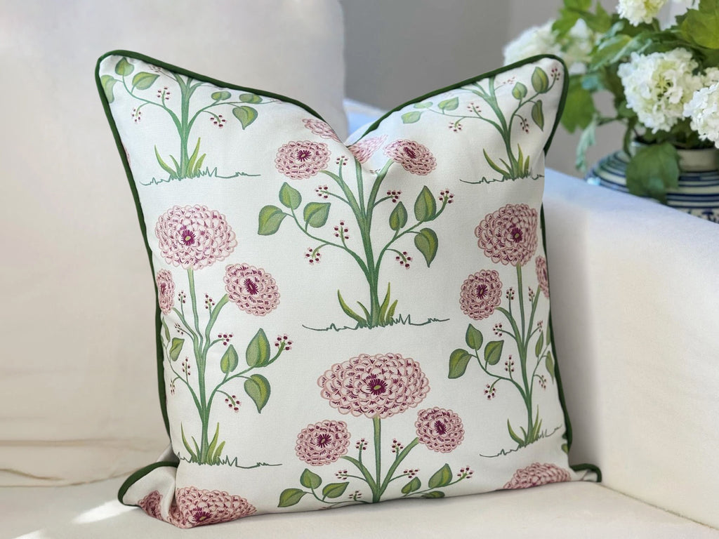 Whitney English Pink Mum Floral Pillow Cover