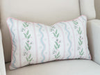 Danika Herrick Pink Vines Floral Pillow Cover in Linen Cotton Canvas - Grandmillenial Decor