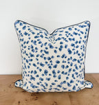Ballard Mira Blue Leopard Print Pillow Cover - Grandmillennial Decor