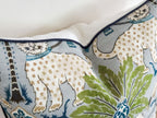 Happy Jaguar Indoor Outdoor Tropical Pillow Cover - Chinoiserie Grandmillennial Decor