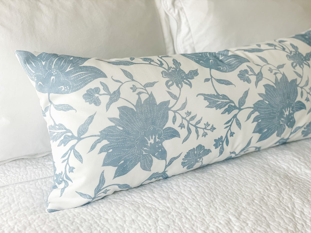 Serena & Lily White Deauville Floral Indoor Outdoor Pillow Cover - Coastal Grandmillenial Decor