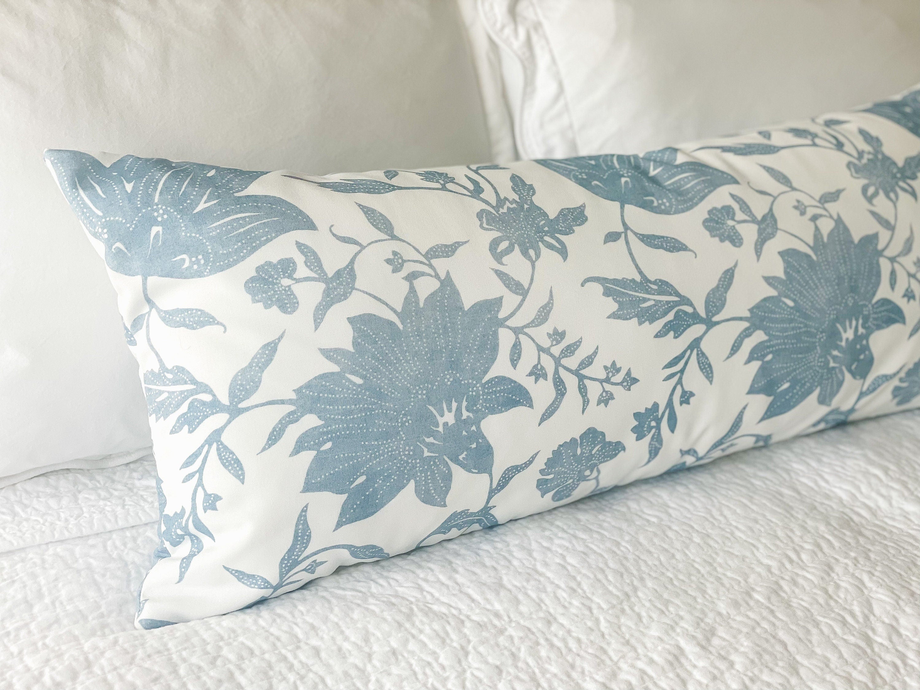 Serena & Lily White Deauville Floral Indoor Outdoor Pillow Cover - Coastal Grandmillenial Decor