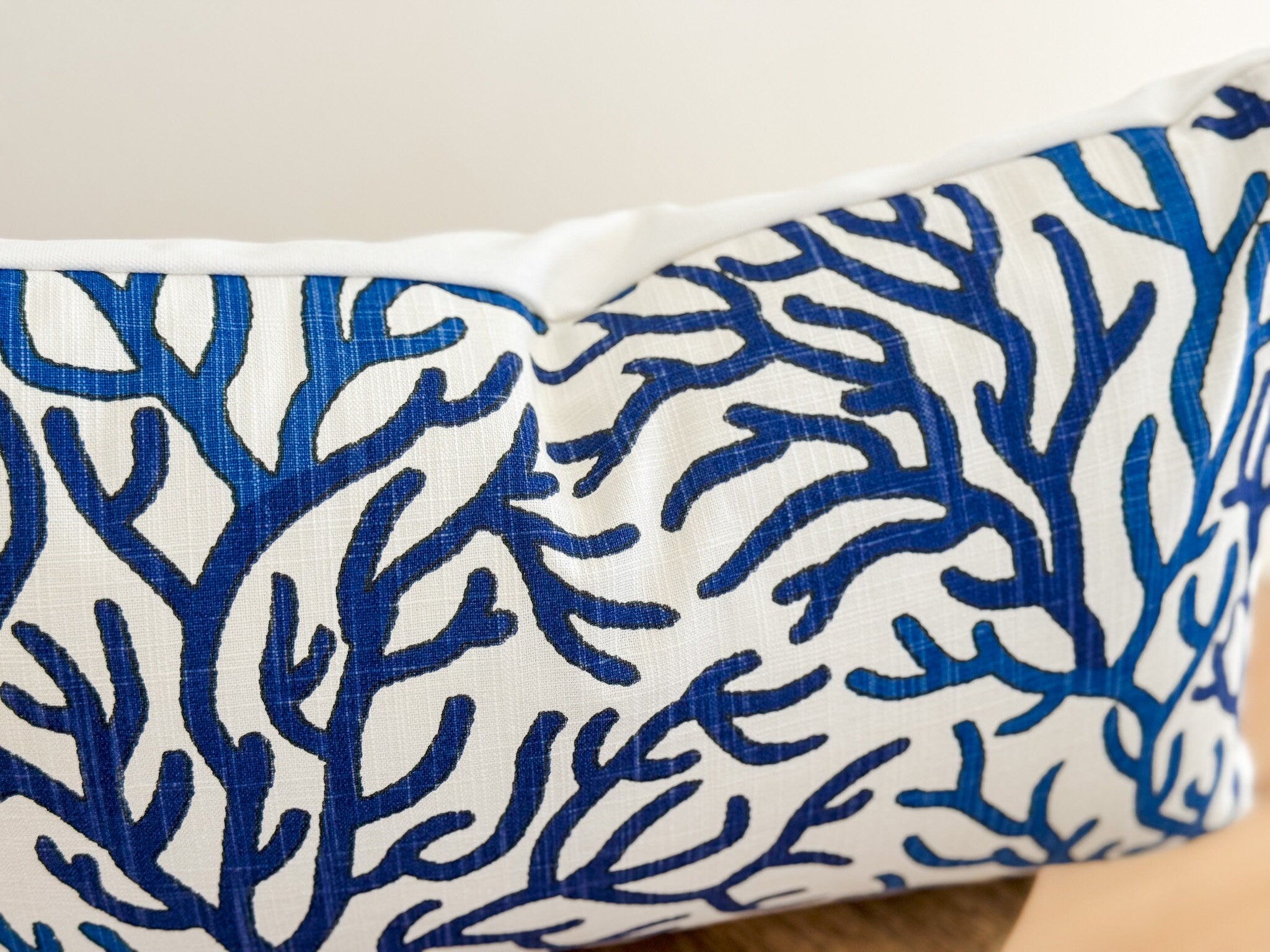 Scott Living Palace Coral Reef Blue & White Pillow Cover - Coastal Decor
