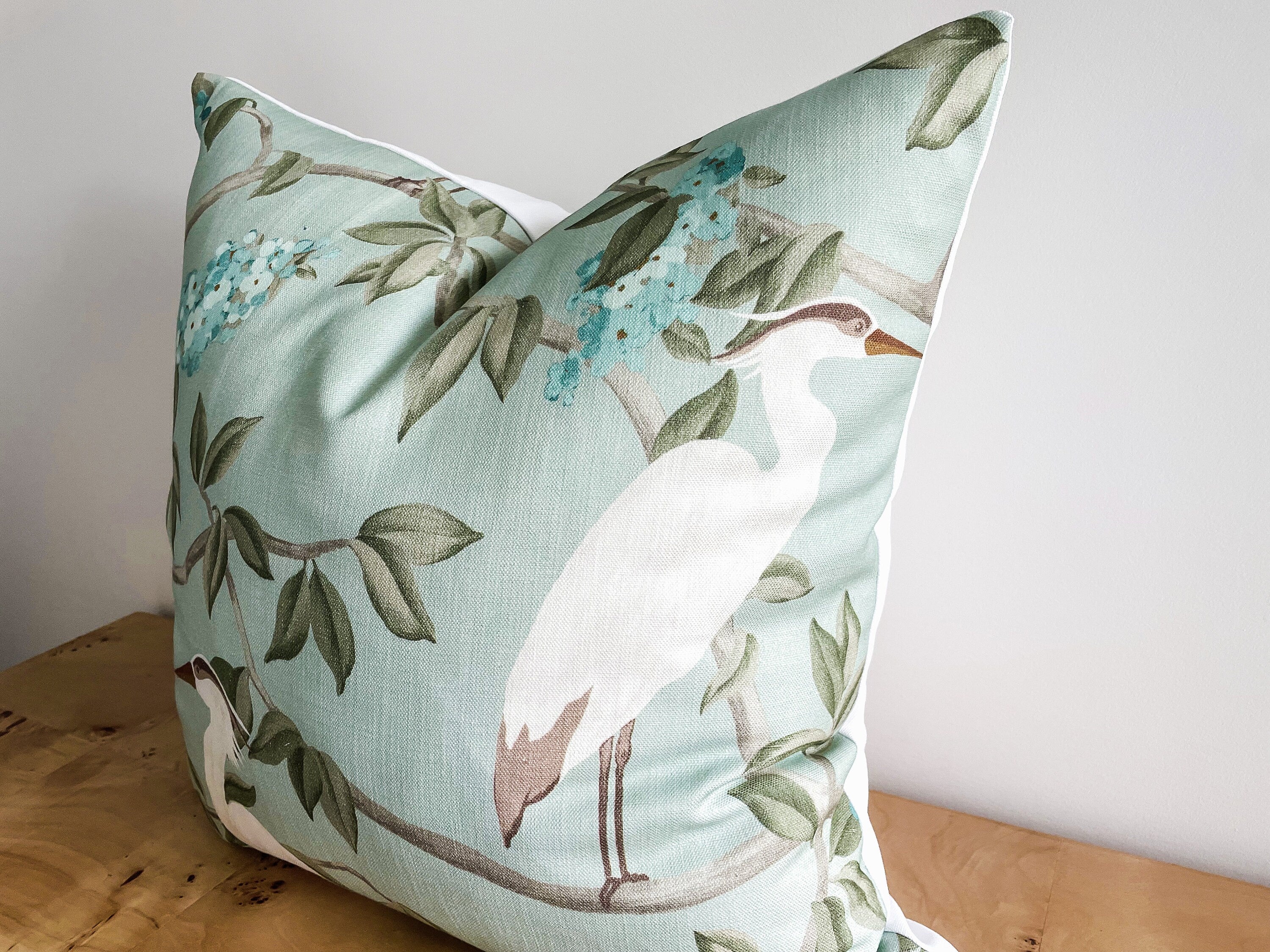 Covington Mineral Blue Heron Pillow Cover - Grandmillennial Decor