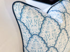 Danika Herrick Blue Scallop Paisley Pillow Cover - Coastal Grandmillennial Decor