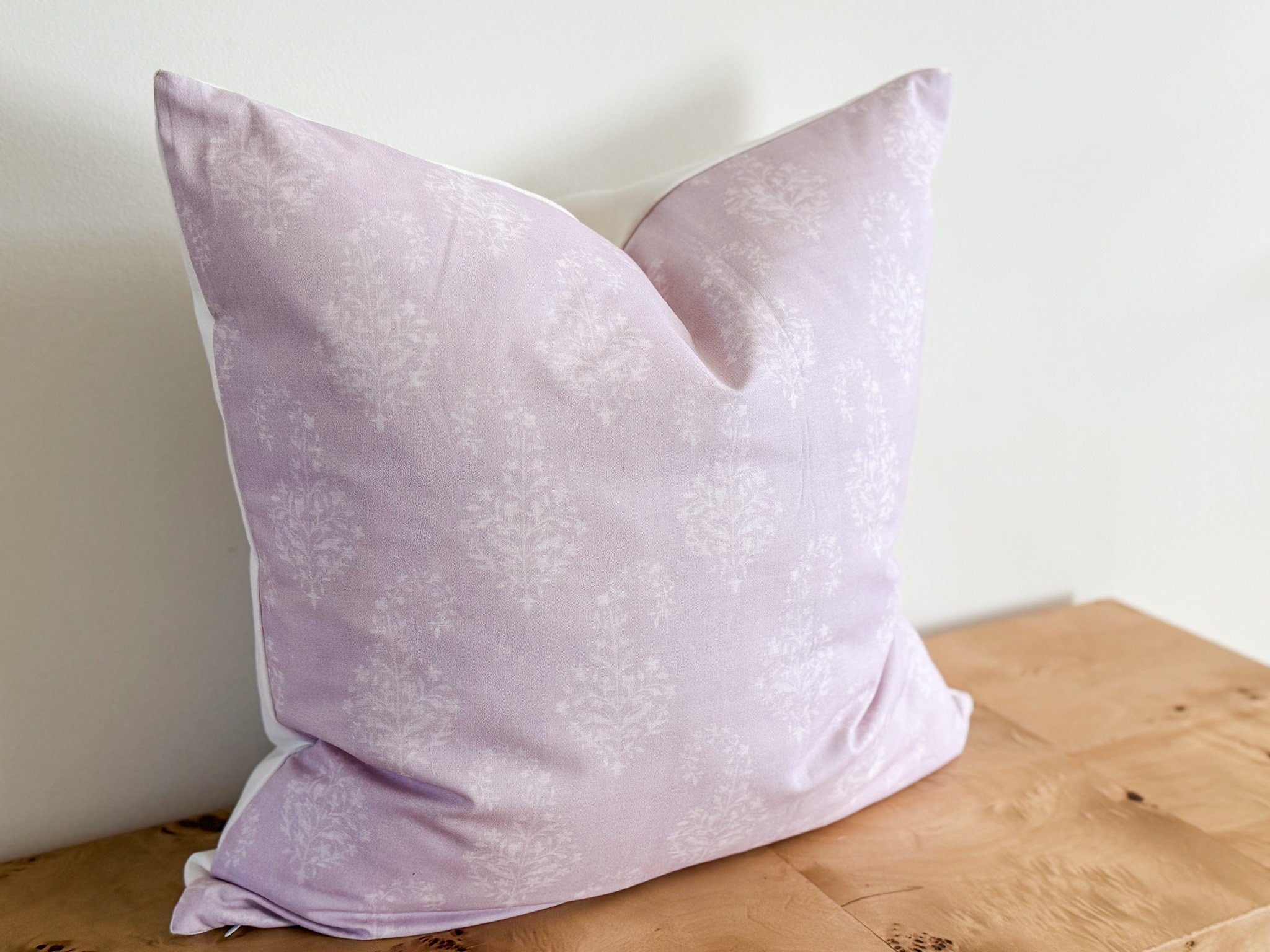 Danika Herrick Paisley Lilac Block Print Pillow Cover - Grandmillenial Decor
