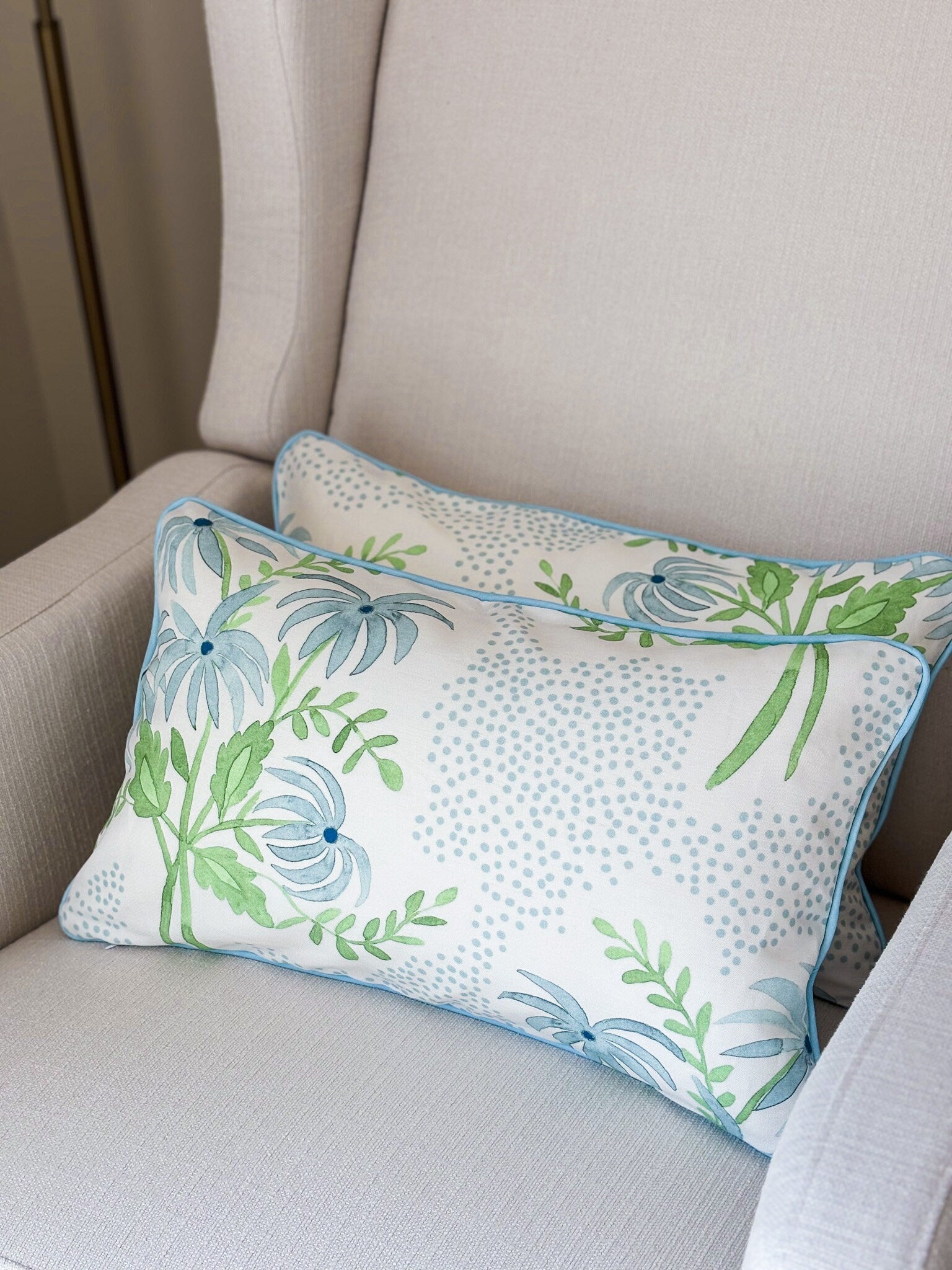 Danika Herrick Pearl's Bouquet Floral Pillow Cover - Coastal Grandmillenial Decor