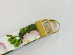 Floral Fabric Keychain Wristlet: Ballard Designs Gold Key Fob