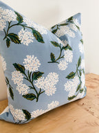 Rifle Paper Co. Blue Hydrangea Floral Pillow Cover -  Farmhouse Decor