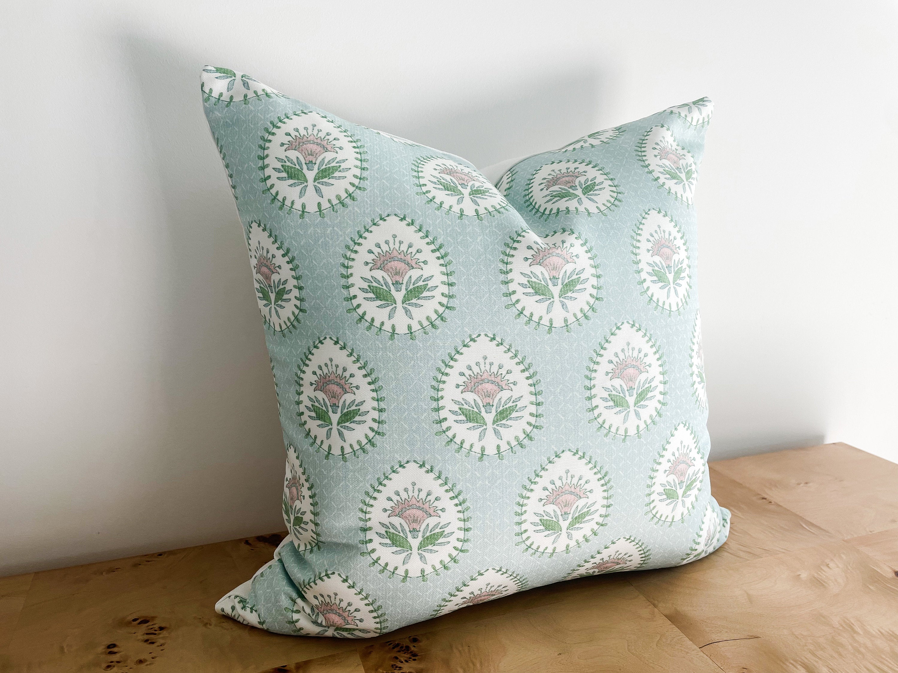 Danika Herrick Daphne Floral Block Print Pillow Cover - Grandmillenial Decor