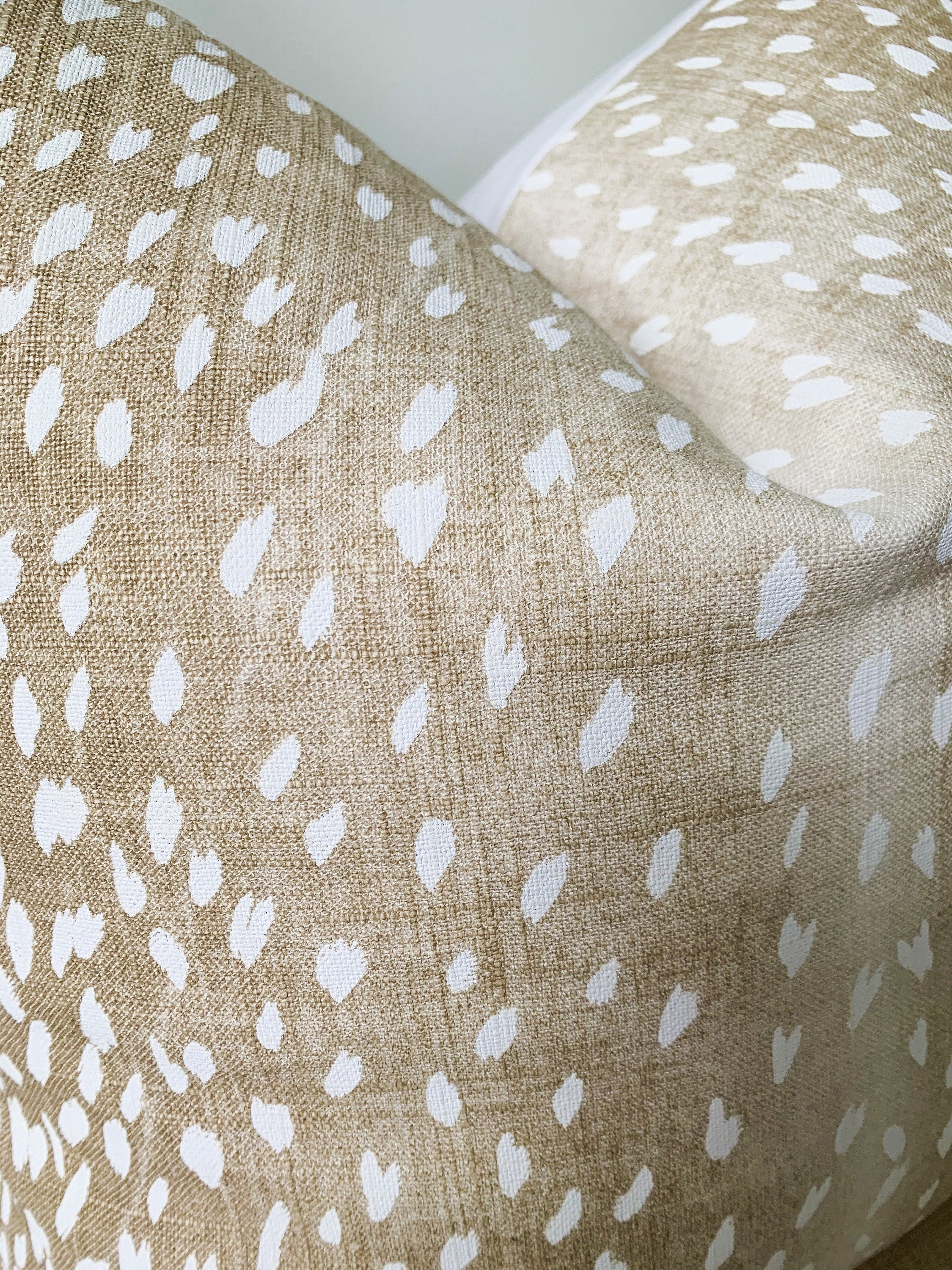 Vern Yip Fawn Beige Antelope Animal Print Pillow Cover - Chinoiserie Decor