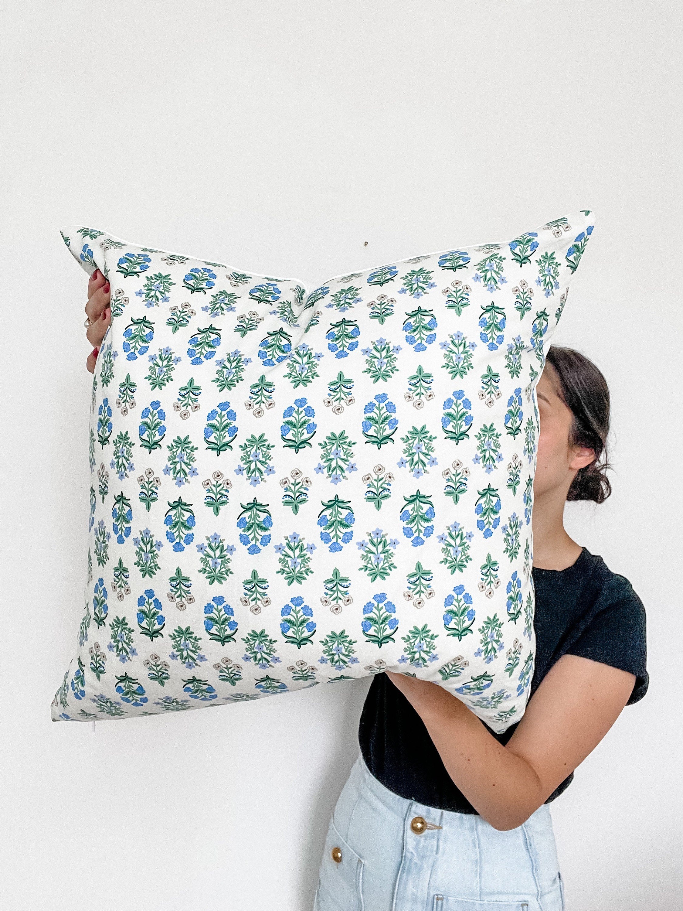 Rifle Paper Co. Camont Mughal Rose Floral Pillow Cover - Modern Farmhouse Decor