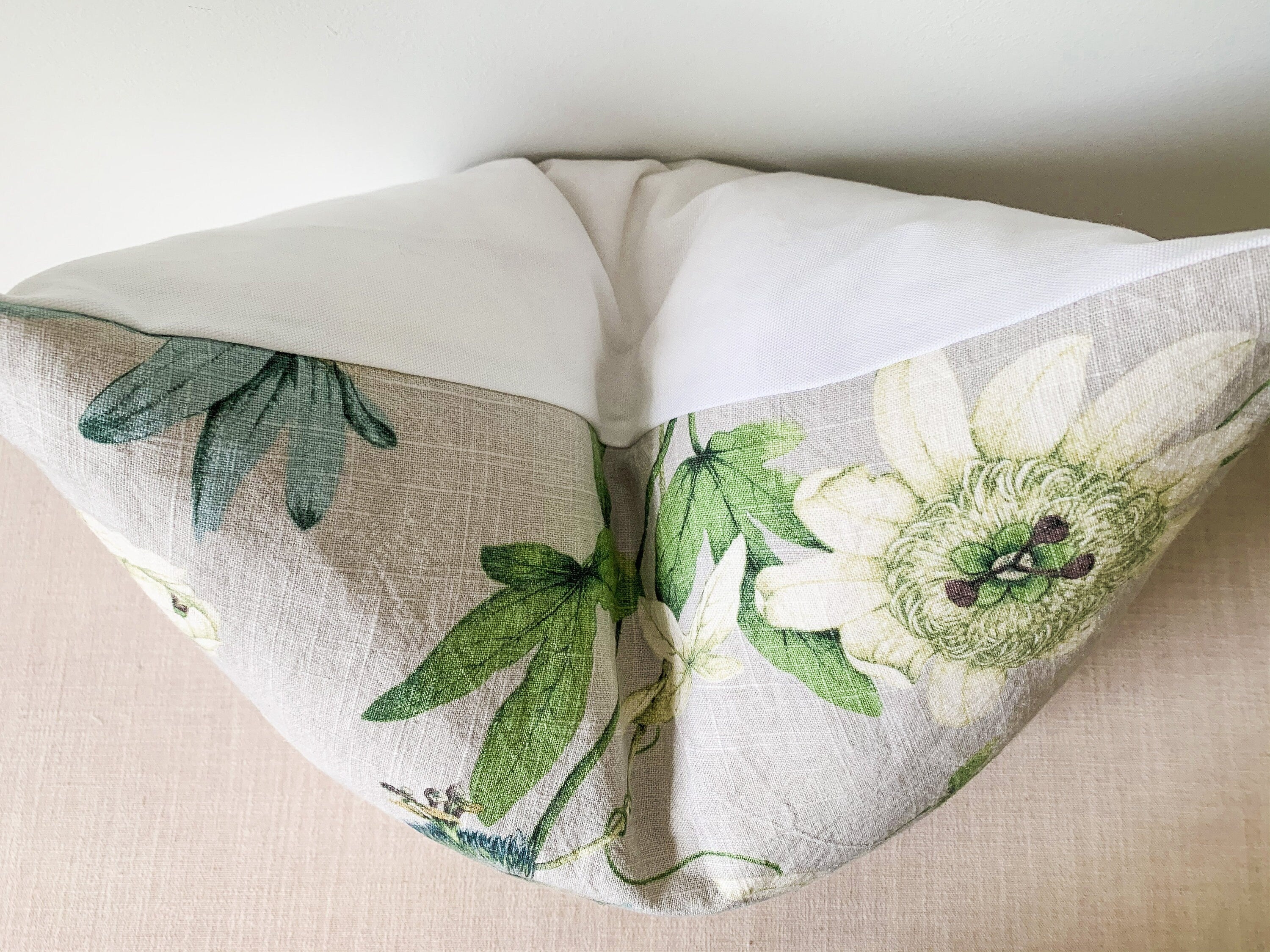 Ballard Design Lottie Gray Floral Pillow Cover - Grandmillenial Decor