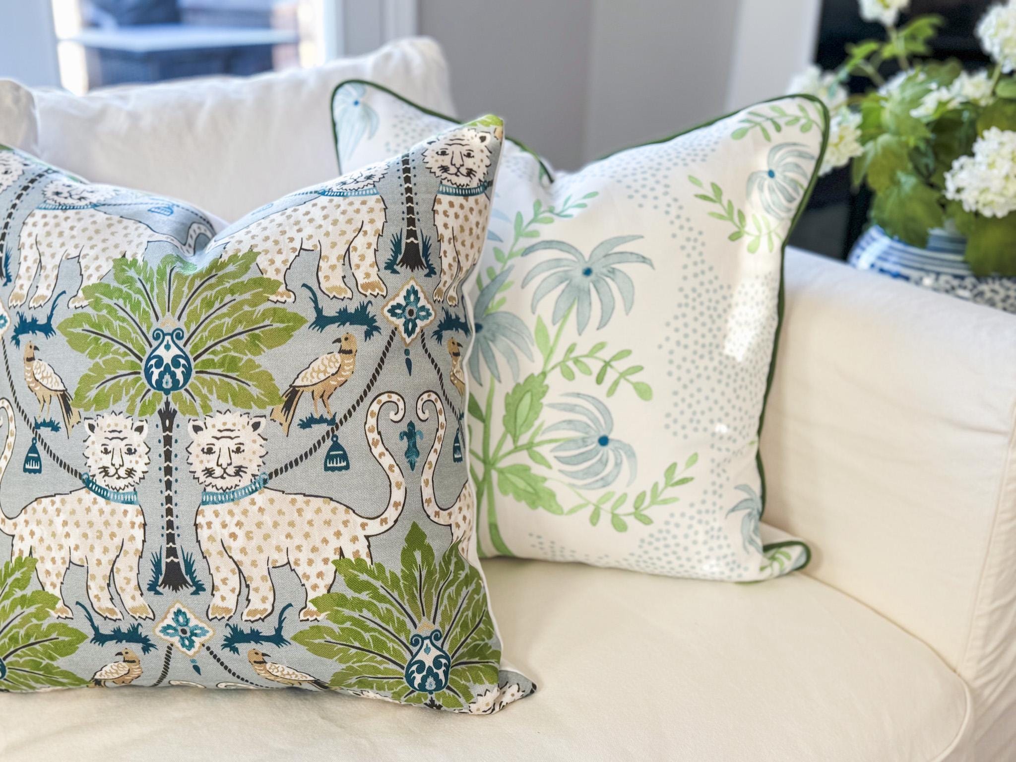Danika Herrick Pearl's Bouquet Floral Pillow Cover - Coastal Grandmillenial Decor