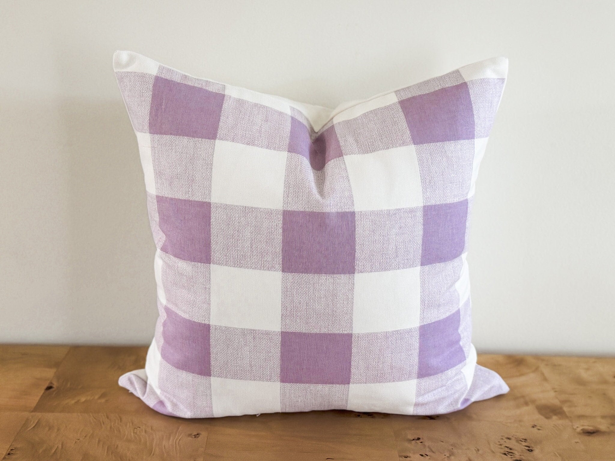 Purple Buffalo Check Gingham Pillow Cover - Grandmillennial Farmhouse Decor