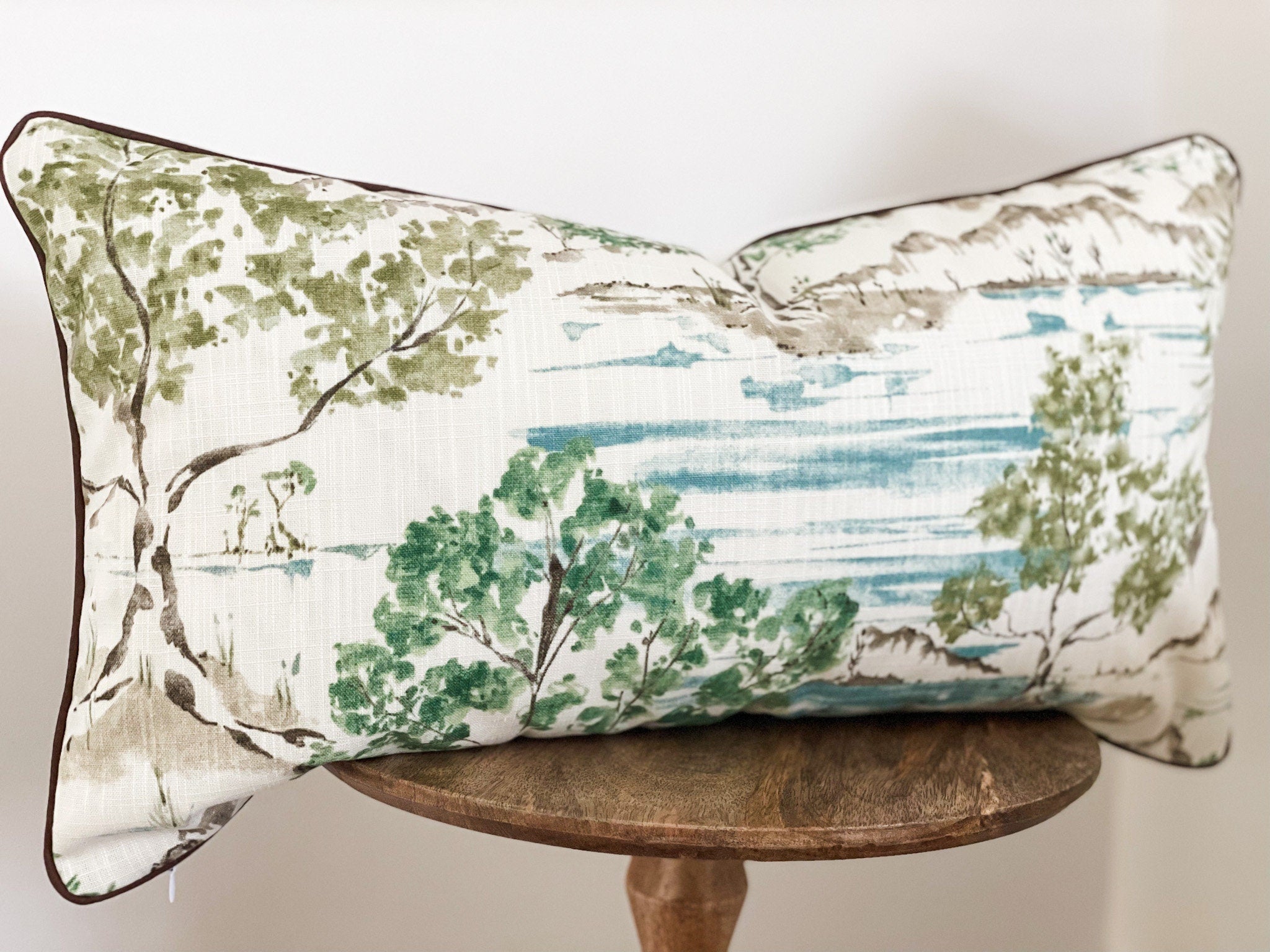 Ballard Glenna Beige Toile Pillow Cover - Chinoiserie Decor