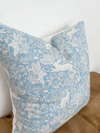 Rifle Paper Co Blue Wildwood Fable Floral Bunny Pillow Cover - Farmhouse Decor
