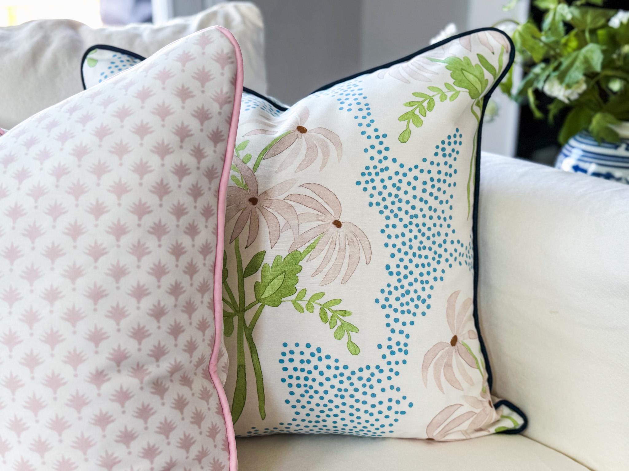 Danika Herrick Pearl's Bouquet Floral Pillow Cover - Coastal Grandmillenial Decor