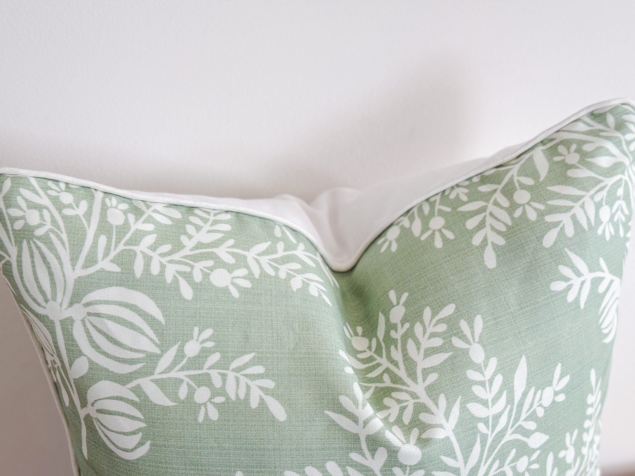 Danika Herrick Charlotte Green Floral Pillow Cover - Grandmillennial Decor