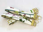 Floral Fabric Keychain Wristlet: Ballard Designs Gold Key Fob