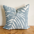Serena and Lily Indoor Outdoor Blue Palm Pillow Cover - Coastal Grandmillennial Decor