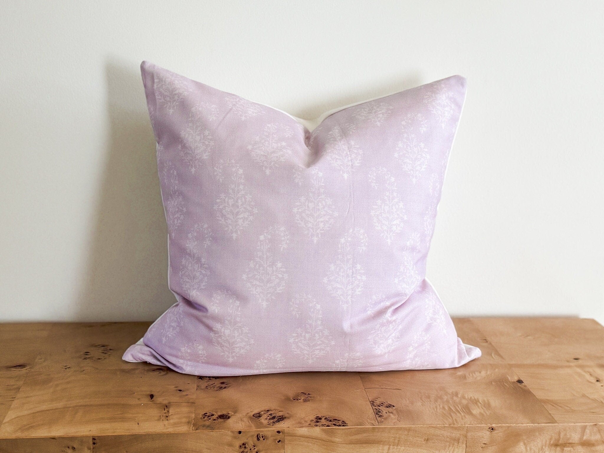 Danika Herrick Paisley Lilac Block Print Pillow Cover - Grandmillenial Decor