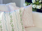 Danika Herrick Pink Vines Floral Pillow Cover in Performance Linen - Grandmillenial Decor