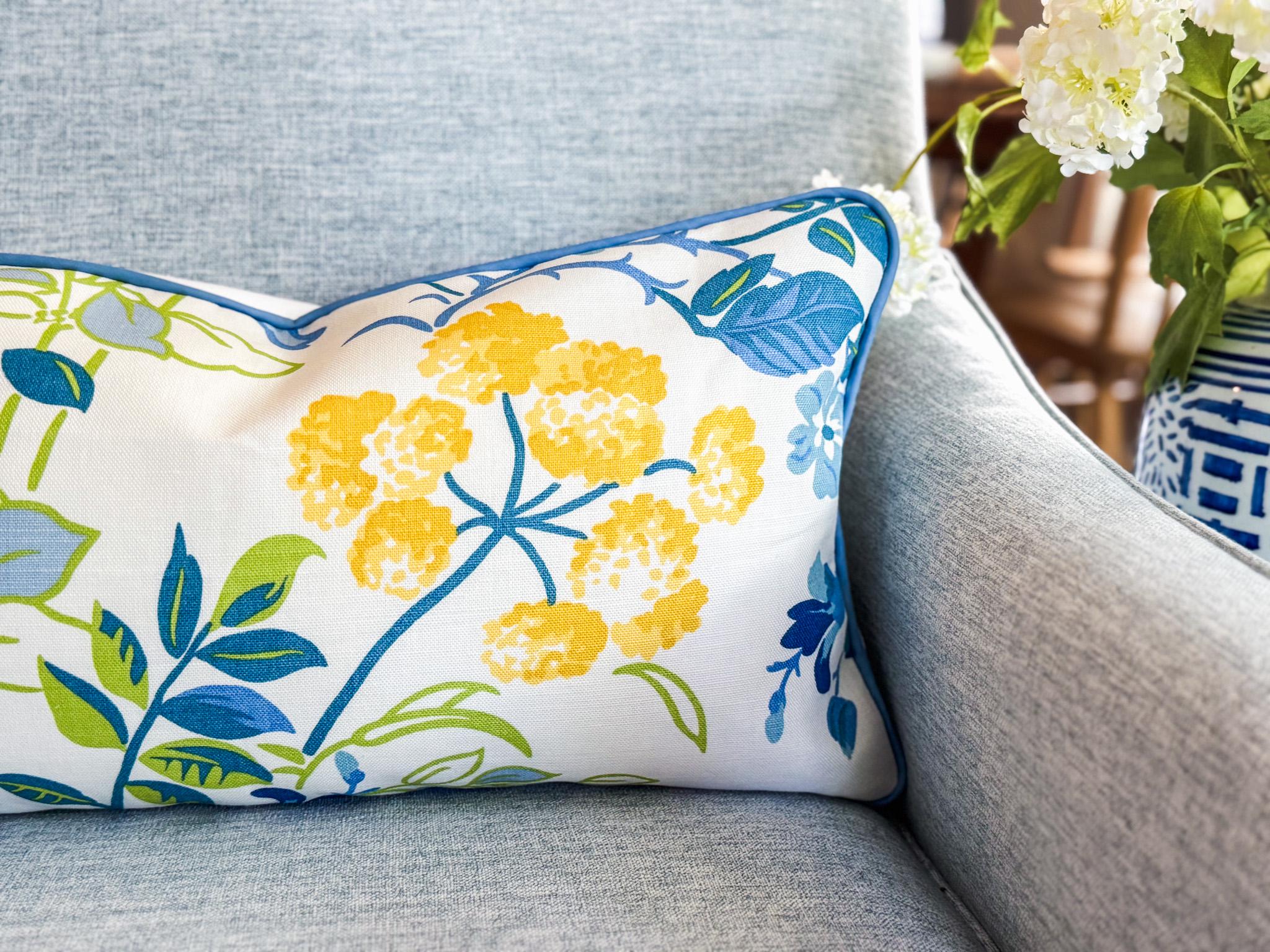 Thibaut Spring Garden Floral Pillow Cover - Grandmillennial Chinoiserie Decor