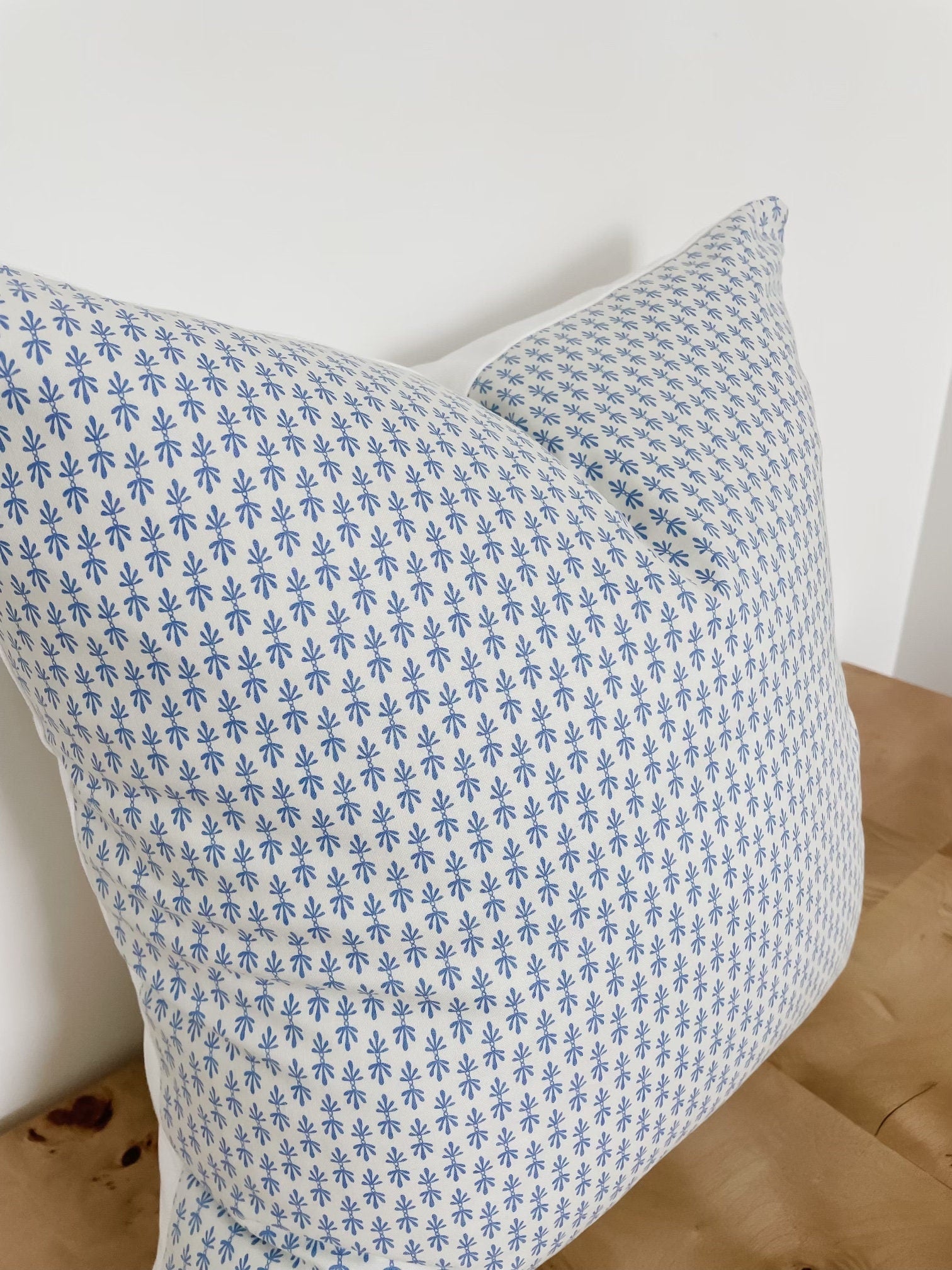 Rifle Paper Co. Blue Mini Block Print Pillow Cover - Farmhouse Decor