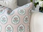 Danika Herrick PINK Daphne Floral Block Print Pillow Cover - Grandmillenial Decor