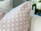 Danika Herrick Sally Pink Cane Pillow Cover - Grandmillennial Coastal Decor