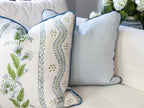 Danika Herrick Blue Tiny Ticking Stripe Pillow Cover - Grandmillenial Farmhouse Decor