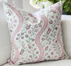 Whitney English Ellen Squiggle Pink Floral Pillow Cover - Grandmillenial Decor