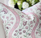 Whitney English Ellen Squiggle Pink Floral Pillow Cover - Grandmillenial Decor
