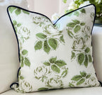 Whitney English Soft White Woodland Rose Floral Pillow Cover - Grandmillenial Decor