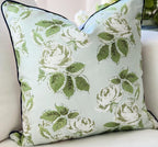 Whitney English Blue Woodland Rose Floral Pillow Cover - Grandmillenial Decor